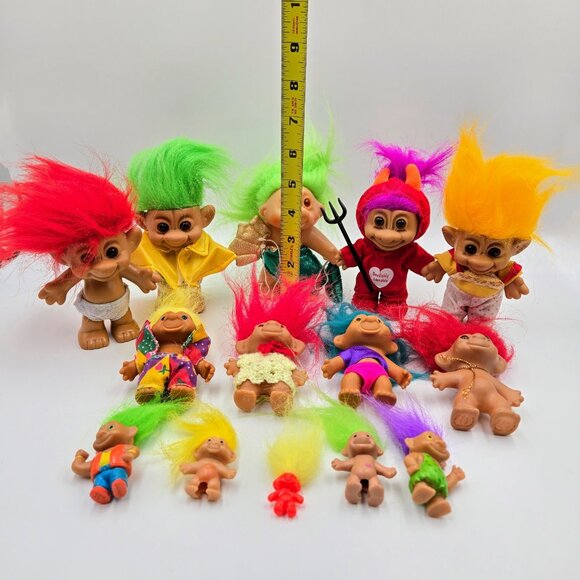 Vintage Troll Doll Lot Of 14 Forest Troll Dan 1986 Soma Dolls Read - Picture 2 of 16